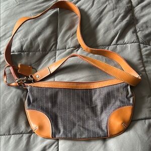 Tommy Hilfiger Gray and Tan Shoulder Bag